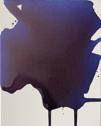 Petit Indigo 2023  24 x 30 x 4.5 cm von Joëlle Cabanne, Malerei kaufen auf Singulart