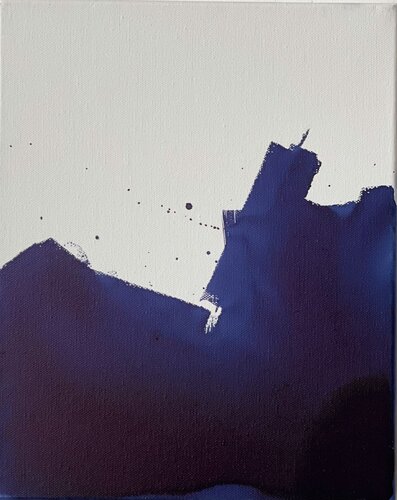 Indigo Anima  24 x 30 x 4.5 cm von Joëlle Cabanne, Malerei kaufen auf Singulart