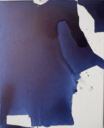 Petit Indigo 2023  24 x 30 x 4.5 cm von Joëlle Cabanne, Malerei kaufen auf Singulart