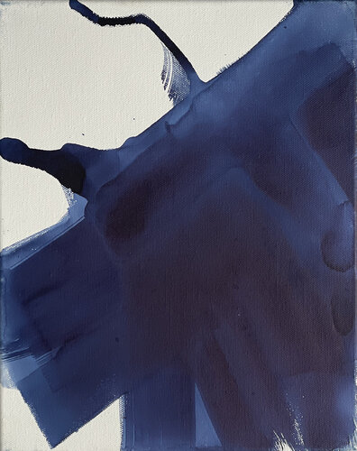 Indigo Anima #23  24 x 30 x 4.5 cm von Joëlle Cabanne, Malerei kaufen auf Singulart