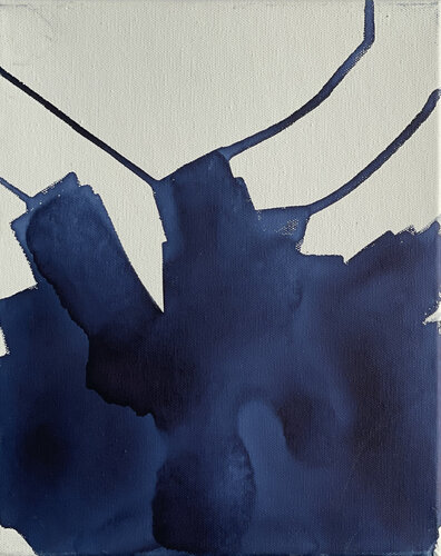 Indigo Anima #14 24 x 30 x 4.5 cm von Joëlle Cabanne, Malerei kaufen auf Singulart
