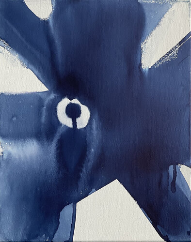 Indigo Anima#05  24 x 30 x 4.5 cm von Joëlle Cabanne, Malerei kaufen auf Singulart
