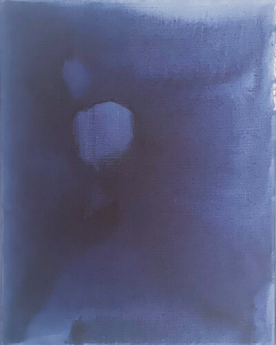 Indigo anima #31  24 x 30 x 4.5 cm van Joëlle Cabanne, Schilderij te koop op Singulart