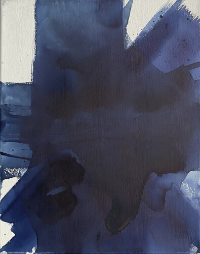 Indigo Anima #19 24 x 30 x 4.5 cm van Joëlle Cabanne, Schilderij te koop op Singulart