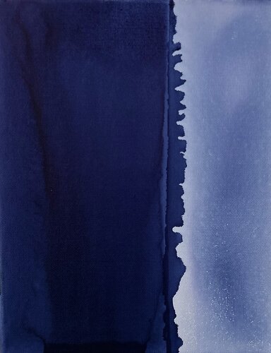 Indigo Anima#32 24 x 30 x 4.5 cm van Joëlle Cabanne, Schilderij te koop op Singulart