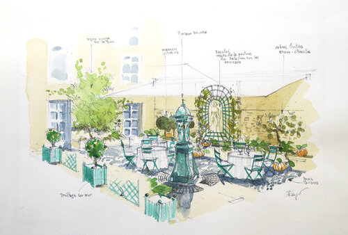 Projet d'hôtel à Montmartre von Pascal Langevin, Malerei kaufen auf Singulart