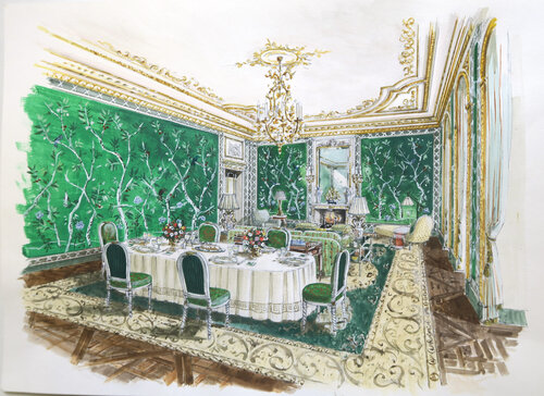 illustration d'un séjour classique de Pascal Langevin, Pintura a la venta en Singulart
