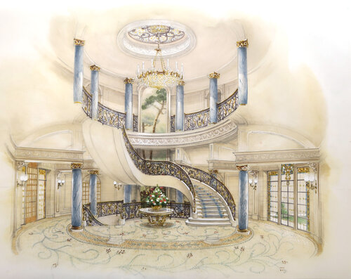 escalier monumental dans une résidence privée von Pascal Langevin, Malerei kaufen auf Singulart