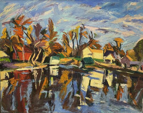 Autumn- China Lake by Gina Werfel, Painting for Sale on Singulart