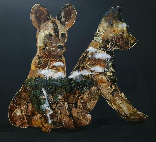 Painted dog di Viktoria Adkozalova, Pittura in vendita su Singulart