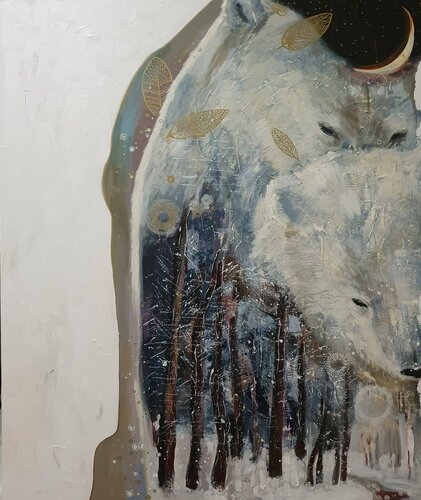 Polar bears di Viktoria Adkozalova, Pittura in vendita su Singulart