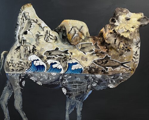Two-humped camel di Viktoria Adkozalova, Pittura in vendita su Singulart