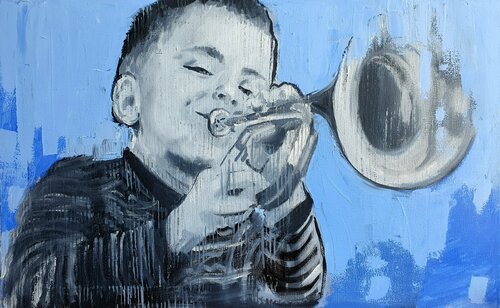 Childhood jazz di Viktoria Adkozalova, Pittura in vendita su Singulart