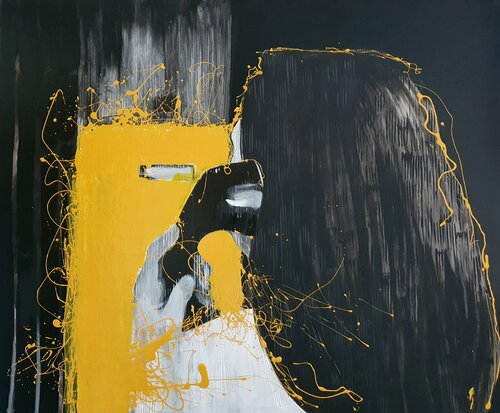 Yellow phone number di Viktoria Adkozalova, Pittura in vendita su Singulart