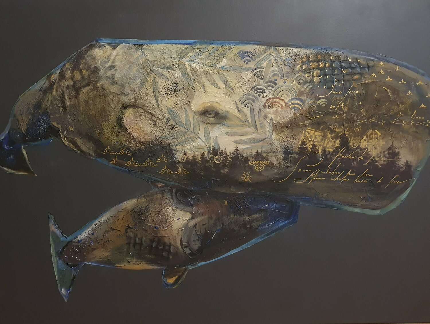 Cachalot's family Viktoria Adkozalova Originalgemälde zu verkaufen