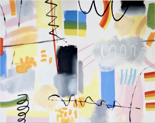 Across the Sky (Diptych) di Michelle Louis, Pittura in vendita su Singulart