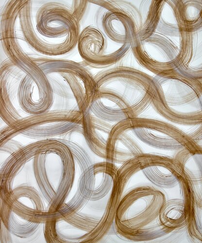 What Goes Around | Burnt Sienna by Michelle Louis, 회화 for Sale on Singulart