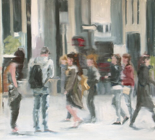 People Watching van Debbie Pacheco, Werk op papier te koop op Singulart