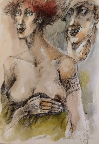 The two of them di Giorgi Rurua, Disegno in vendita su Singulart