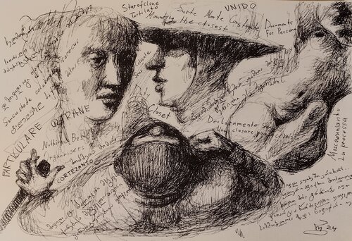 Manuscripts on the sketches von Giorgi Rurua, Malerei kaufen auf Singulart