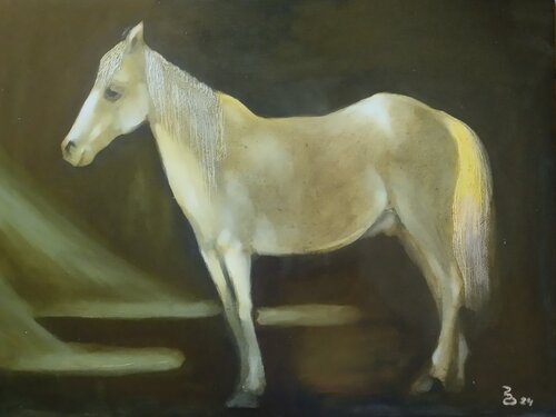 Horse in the evening lights de Giorgi Rurua, Pintura a la venta en Singulart