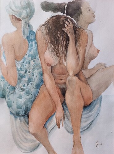 Girlfriends di Giorgi Rurua, Pittura in vendita su Singulart