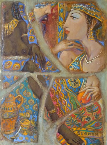 king and his wife di Giorgi Rurua, Pittura in vendita su Singulart