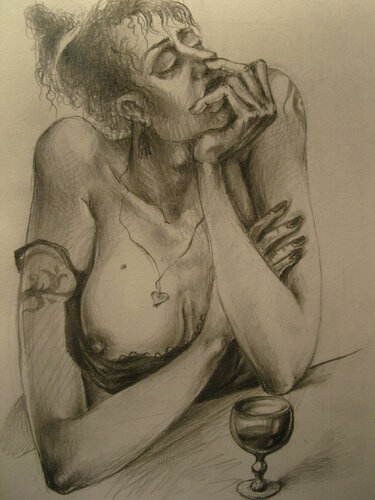 Glass of wine par Giorgi Rurua, Dessin en vente sur Singulart