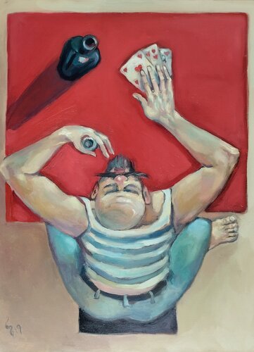 Card Player von Giorgi Rurua, Malerei kaufen auf Singulart