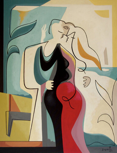 Love on the beach van Bernard Simunovic, Schilderij te koop op Singulart