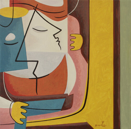 A big hug van Bernard Simunovic, Schilderij te koop op Singulart