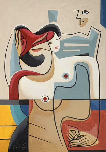 Lean on me van Bernard Simunovic, Schilderij te koop op Singulart