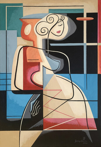 She is a flower par Bernard Simunovic, Peinture en vente sur Singulart