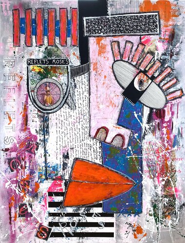 Reflets Roses by RogerM, 회화 for Sale on Singulart