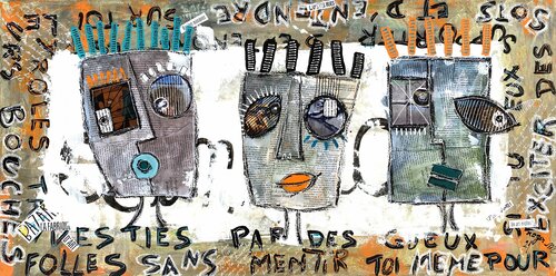 Les Bouches Folles van RogerM, Schilderij te koop op Singulart