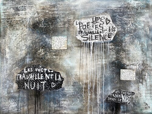 Dans le Mur, petits morceaux de Poésie... van RogerM, Schilderij te koop op Singulart