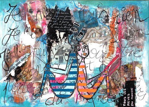 Tous les Rêves du Monde (Encadrée) par RogerM, Peinture en vente sur Singulart