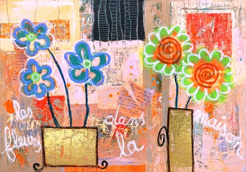 Les Fleurs dans la Maison by RogerM, 회화 for Sale on Singulart