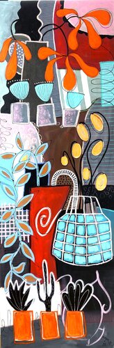 Les Fleurs du Patio di RogerM, Pittura in vendita su Singulart