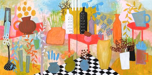 Des Fleurs comme des Sucres d'orge - Diptyque - by RogerM, 회화 for Sale on Singulart