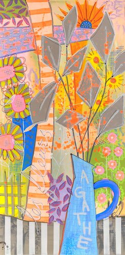 Les Fleurs d'Agathe by RogerM, 회화 for Sale on Singulart