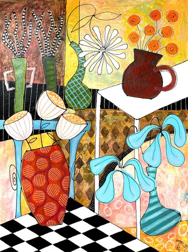 L'Echiquier du Printemps by RogerM, 회화 for Sale on Singulart