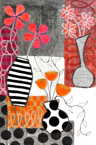 Patchwork et Fleurs de RogerM, Pintura a la venta en Singulart