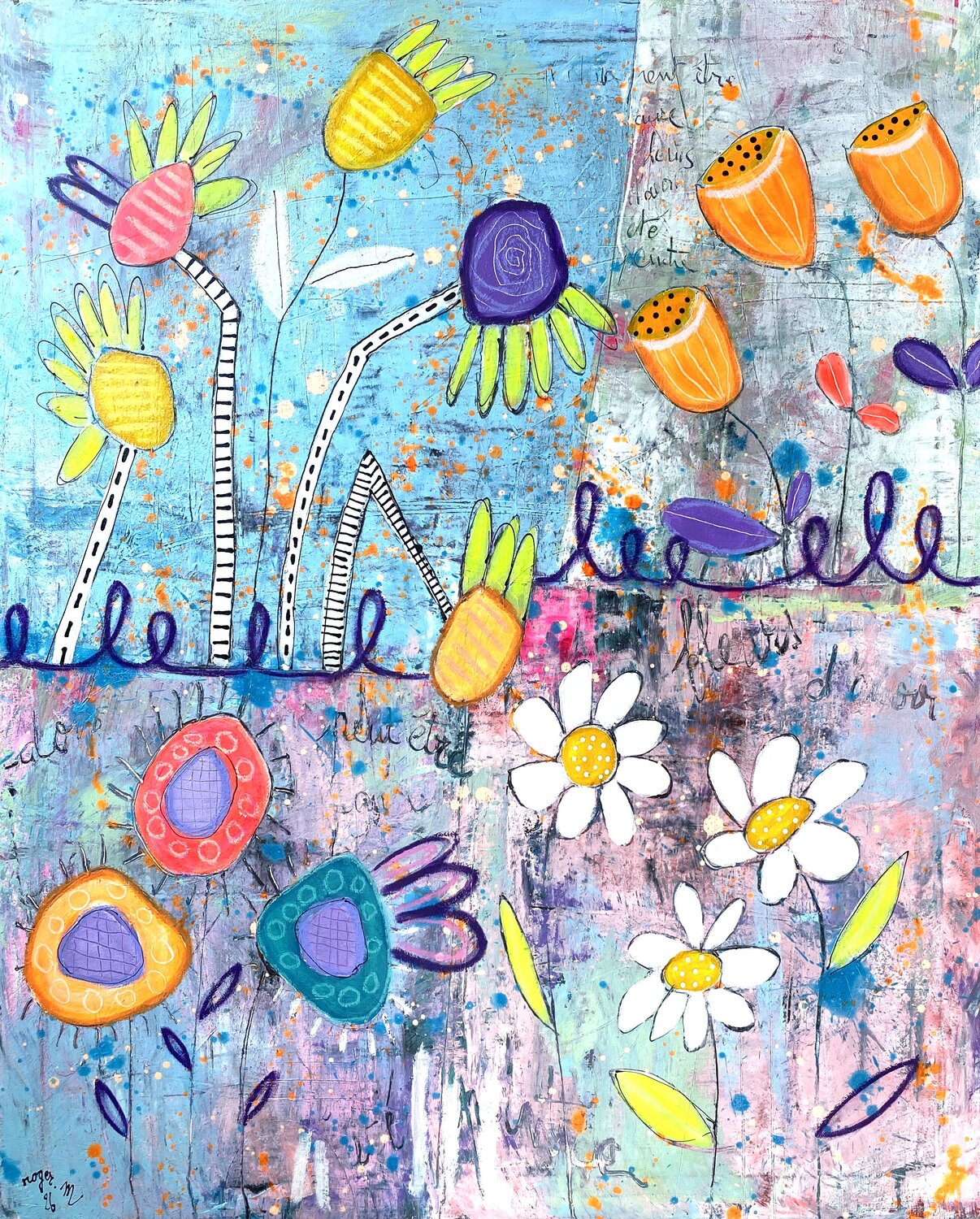 Le Jardin des Murmures RogerM Original painting for sale