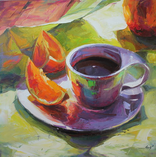 Breakfast refreshment di Éva Szakács, Pittura in vendita su Singulart