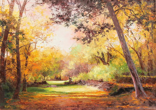 Autumn in Alcsút van Éva Szakács, Schilderij te koop op Singulart