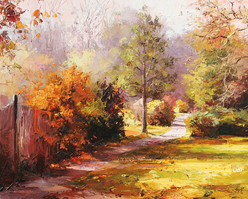 Colorful autumn par Éva Szakács, Peinture en vente sur Singulart