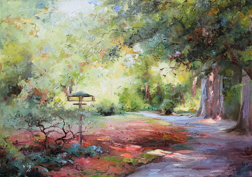 Bird feeder di Éva Szakács, Pittura in vendita su Singulart