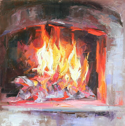 The fire by Éva Szakács, Painting for Sale on Singulart