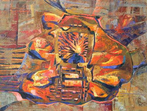 Earth-Heart van Éva Szakács, Schilderij te koop op Singulart